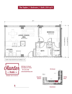 The Taylor | 1 Bedroom | 1 Bath | 654 sq ft*